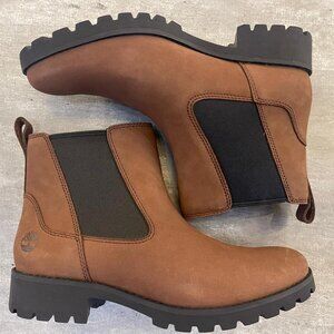 TIMBERLAND WOMEN'S ELLENDALE MID CHELSEA BOOT MEDIUM BROWN NUBUCK A4418-EM5